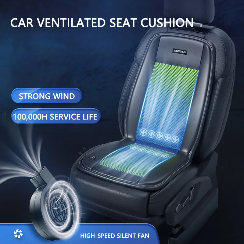 Universal Car Ventilation Cushion Summer Cooling Cushion 10 Silent Fans 3D Blowing Car Seat Cooling Vest Auto Interior Supplies