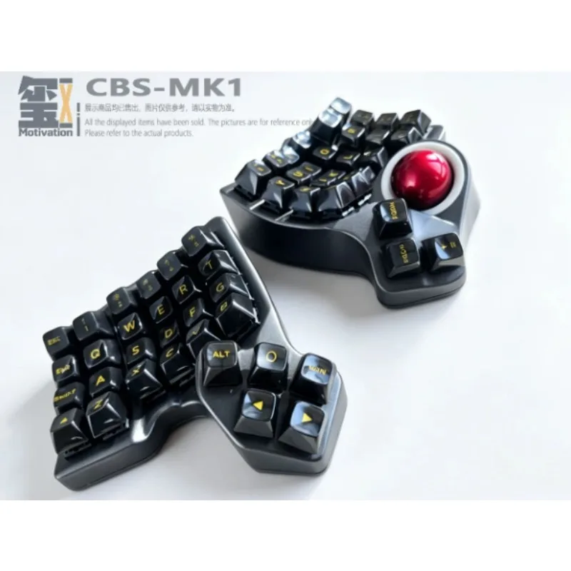 Kit de Teclado Dividido Bluetooth 4*6 com Trackball, Teclado Ergonômico Personalizado Hotswap, Case Impresso em 3D, Teclados para Mãos Esquerda e Dire