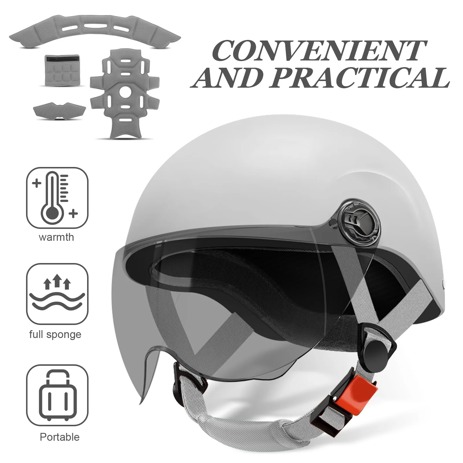 1Set Padding Kit Lightweight Breathable Sweat-Absorbing Sponge Cushion Soft Inner Liner Pads for Motorcycle Bicycle