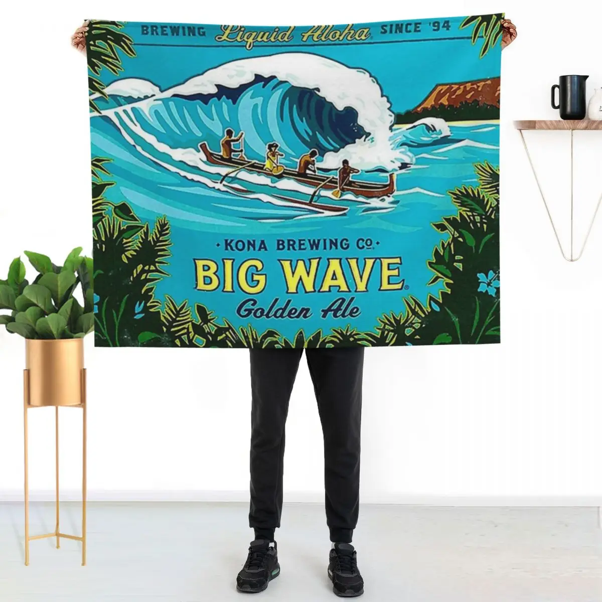 Big Wave Throw Blanket Anti Shedding Soft Fuzzy Blanket for Home