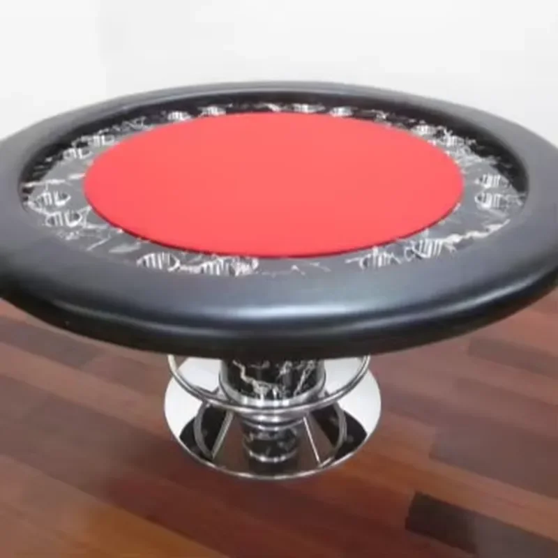 58 Inch Round Professional Poker Table with Marble Design Extreme Luxury Gaming Table for Home Casino Game Room Furniture