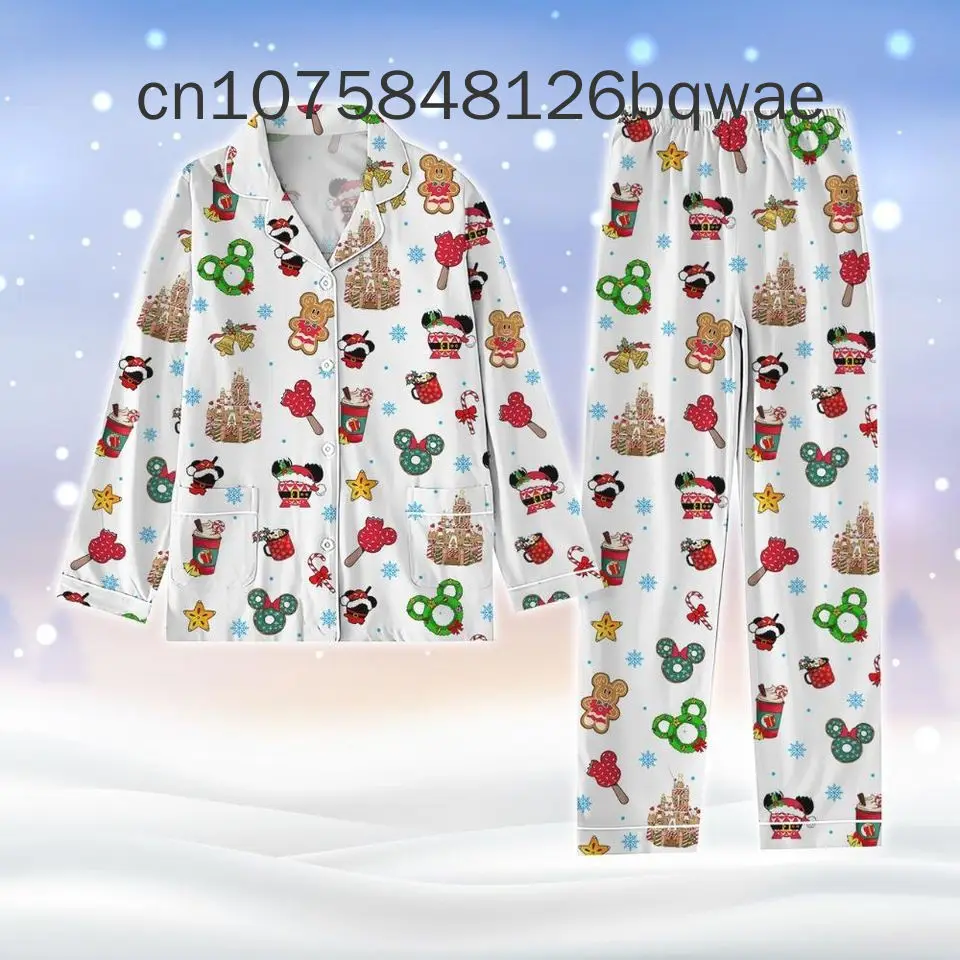 2025 New Mickey Cookie children Christmas Pajamas Set Disney Food Holiday Pajamas