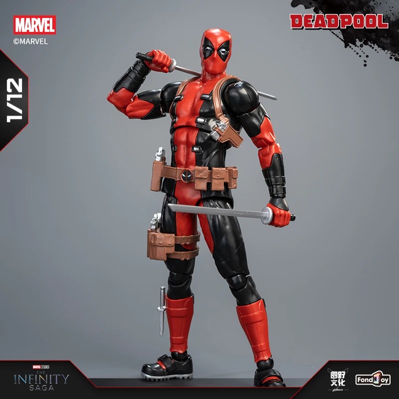 FondJoy Marvel The Infinity Saga Series Action Figure - Deadpool 1/12 Scale Buildable Model Kit with Multiple Weapons Gift Toy