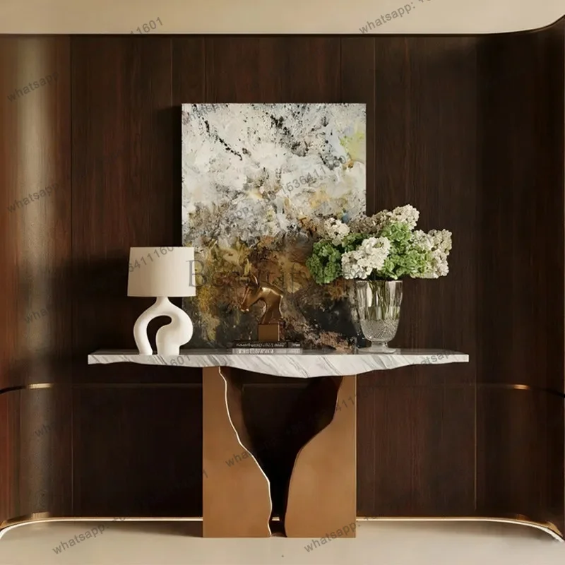 YJ  Marble Entrance Table, Sales Office, Villa Decoration Storage Table, Modern Art, Extremely Narrow, Customized Against The