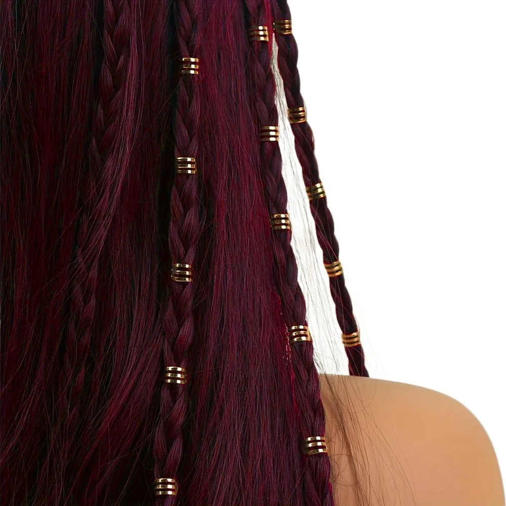 40pcs Dread Locks Hollow Out Hair Ring Metal Cuff Clips Hair Braiding Dreadlocks Beads Charm DIY Hair Braid Tubes Women
