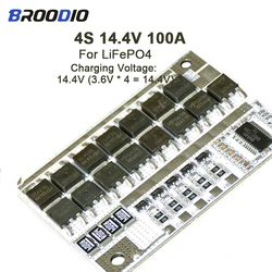 Carte de protection de batterie au lithium, 4S 14.4V 100A BMS 18650 Eddie ion veFePO4 veFe PCB BMS 4S Circuit Tech 3.2V Lifepo4 Battery 3.6V