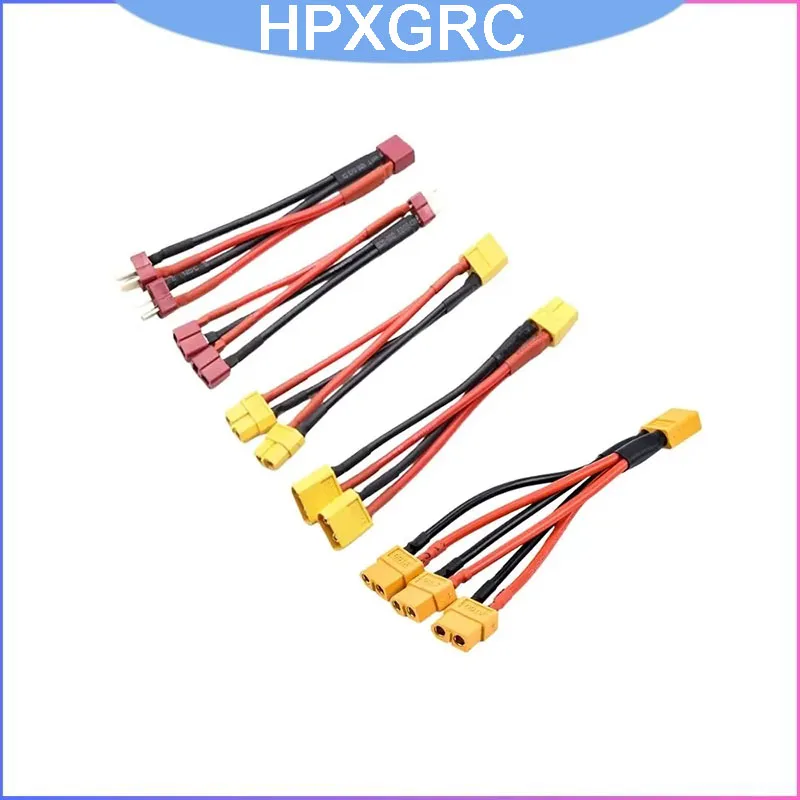 

XT60 T Plug Parallel Battery Cable 100mm 14AWG High Temp Silicone Wire for RC Drone Airplane Lipo High Current HPXGRC