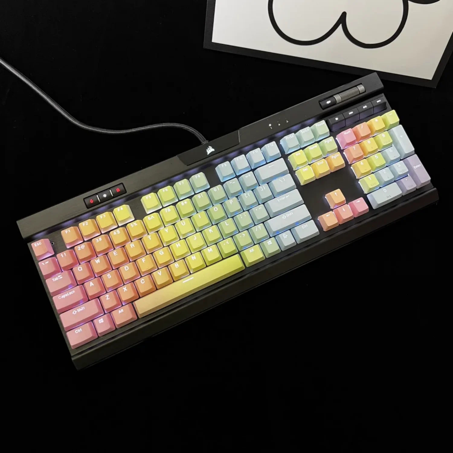 Imagem -05 - Translúcido Keycaps para Corsair Teclado Teclados Mecânicos Pbt Cereja 104 Teclas K63 K95 K65 K68 Punisher Rgb K70