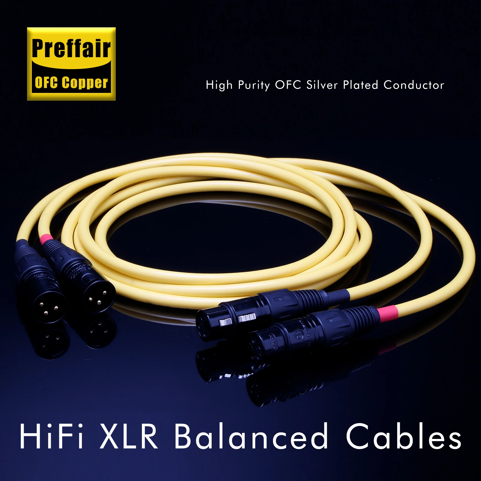 

Preffair High Purity OFC Silver Plated XLR Cable Performance Balanced XLR Audio Cable with Gold Plated Plug Audio Video Wire