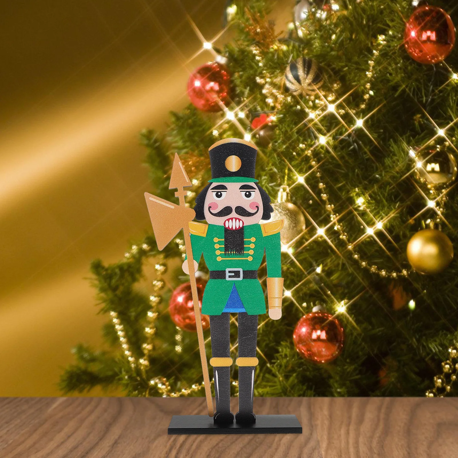 Traditional Wooden Nutcracker Soldier Figure Christmas Tabletop Decoration Holiday Ornament Charming Home Decor Festive Seasonal