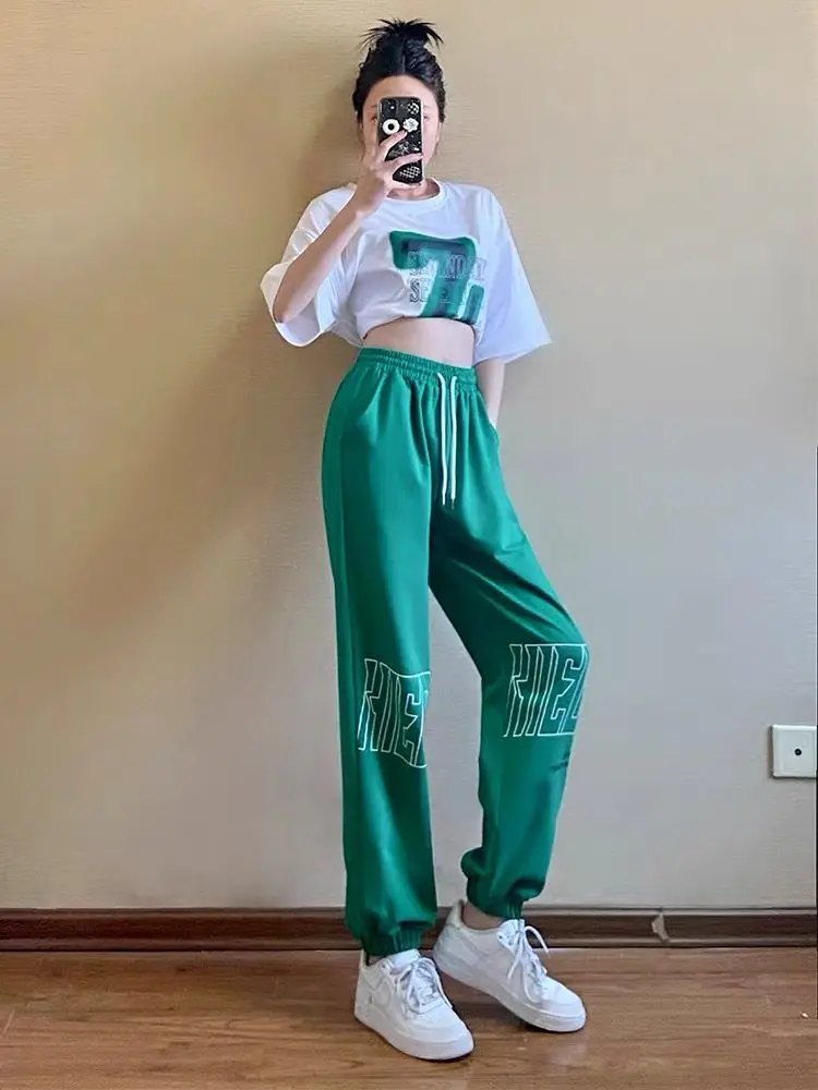 Top And Women's Pants Two Piece Set Summer 2024 Ladies Trouser Baggy Cotton Casual Elegant Bottom Offer Korean Style Groups Of