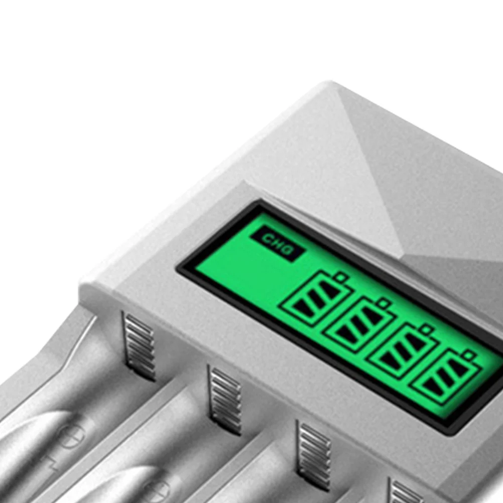

4 Bay for Aa Aaa Batteries Digital LCD Display USB Charging Station Eu Plug Intelligent Trickle Charge