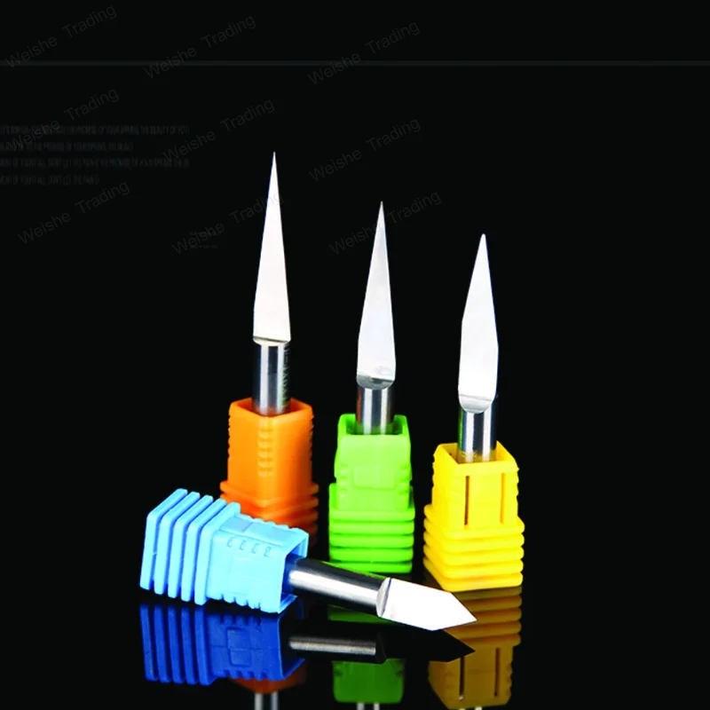 

1PC 4mm Flat bottom Engraving Bits Precision grinding V Shape Carbide PCB milling Cutter CNC Router bit Machine Accessories