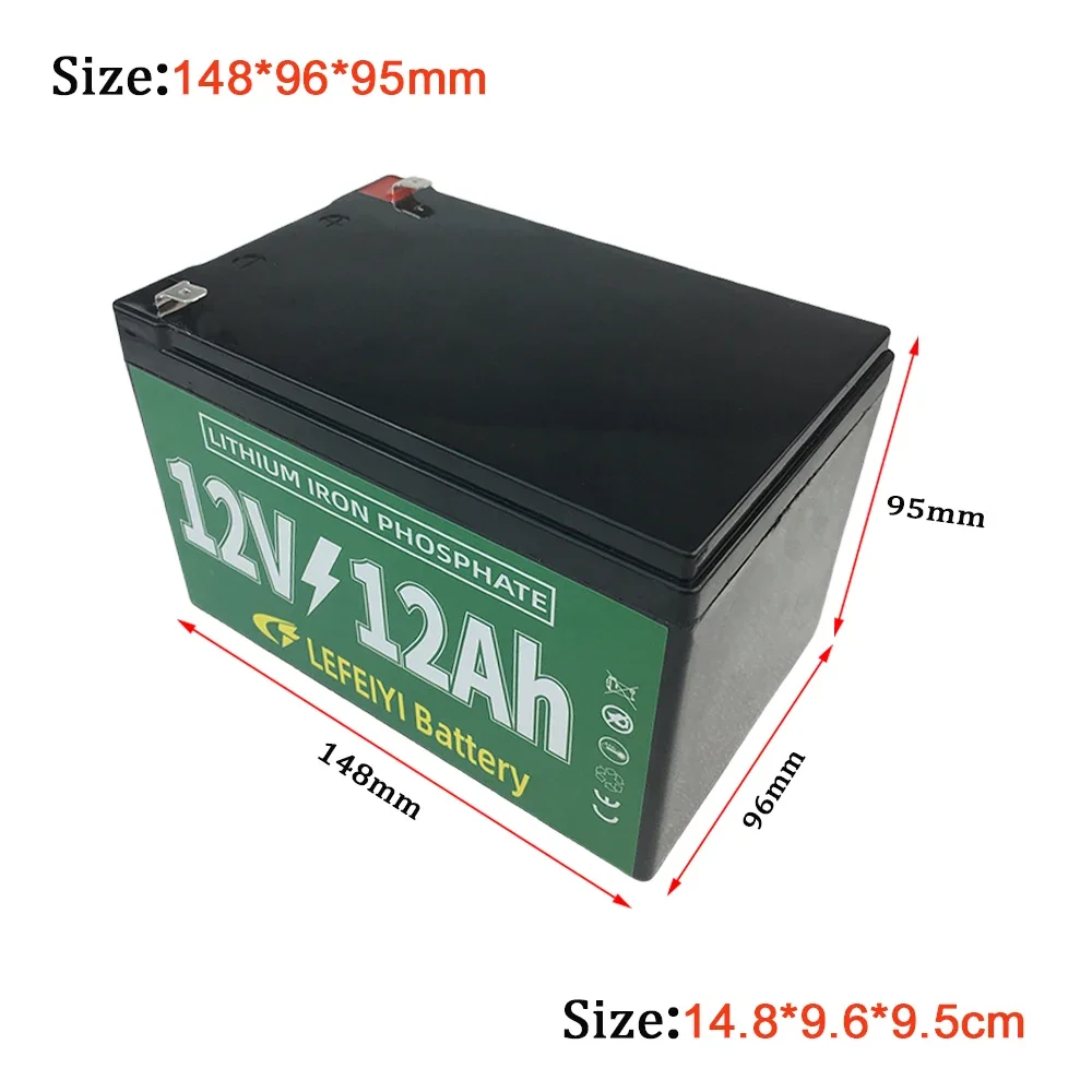 12V 12Ah Lifepo4 rechargeable battery pack, For power supply of electric vehicles, solar street lights, and other equipment