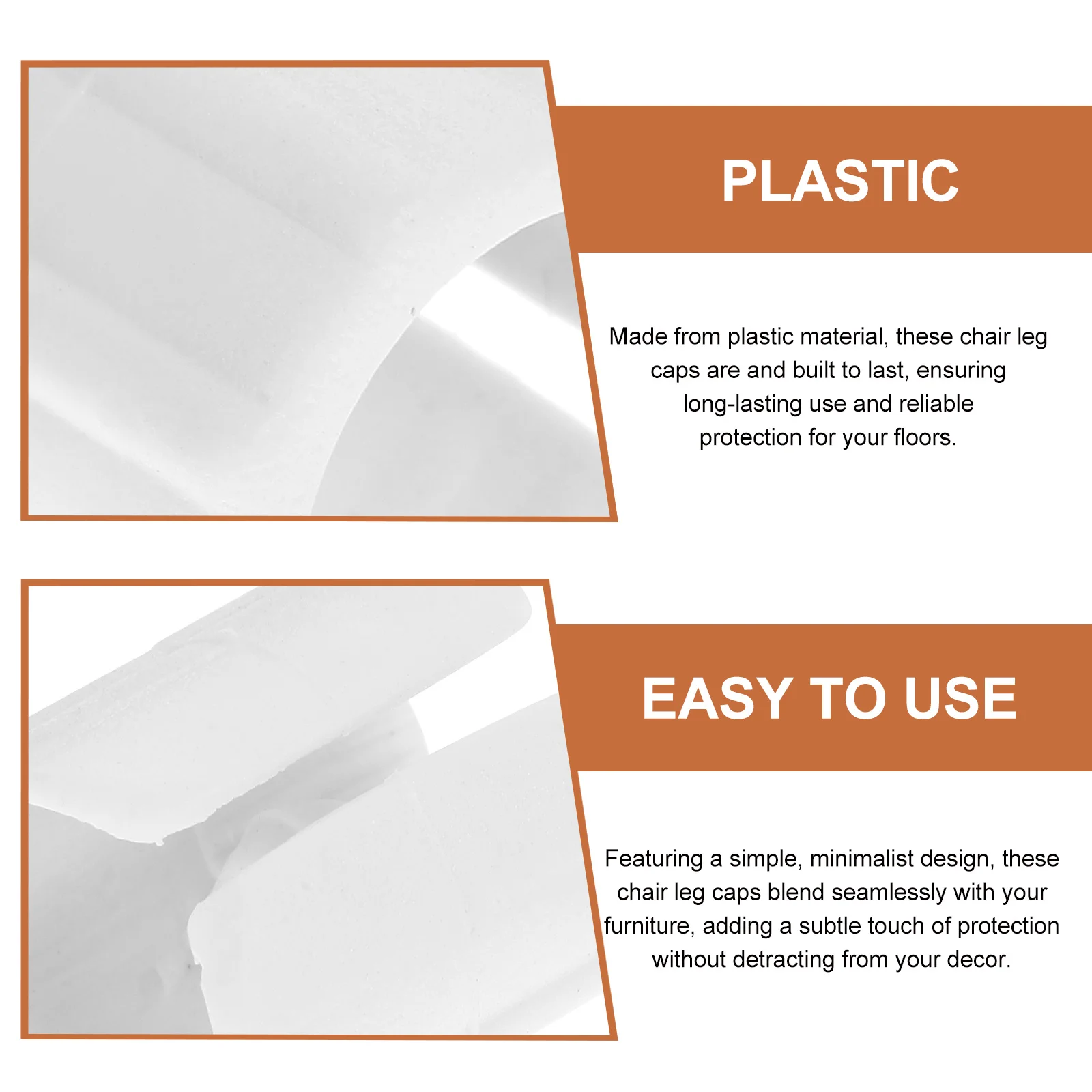 

50Pcs Plastic Chair Leg Floor Protectors Nonslip Durable Easy Install Furniture Stoppers Rectangular Caps Plastic Chair Leg Caps