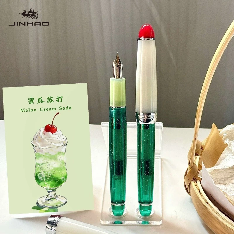 

2026 Limited Edition! JINHAO 82 Plus Acrylic Fountain Pen Melon Soda Cream Shape Nib Stationery Office School Supplies