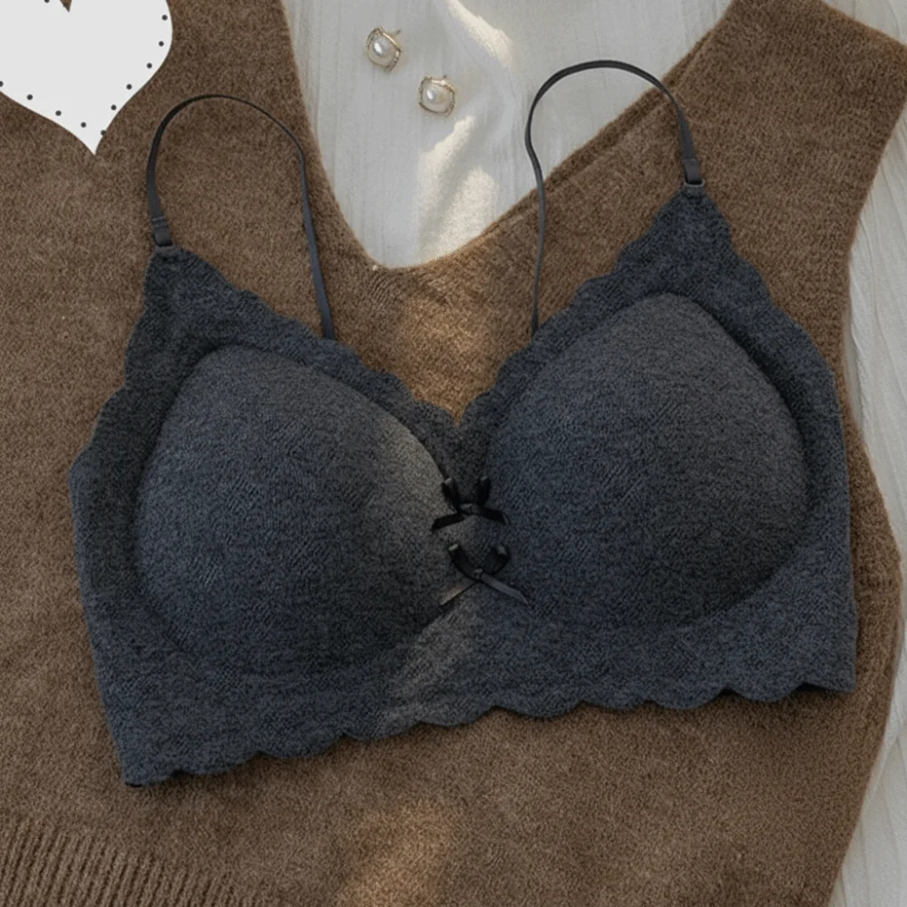 with Thin Straps Seamless Women's Bra Push-Up Removable Shoulder Straps Bra without Steel Ring Comfortable Beautiful Back Design
