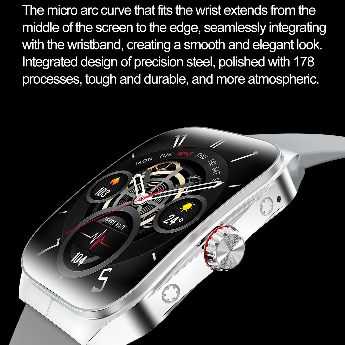 

Smartwatch Men Women Sports Health Watch Blue Tooth Call NFC Heart Rate Voice Assistant 1.95" AMOLED HD Screen Music Waterproof