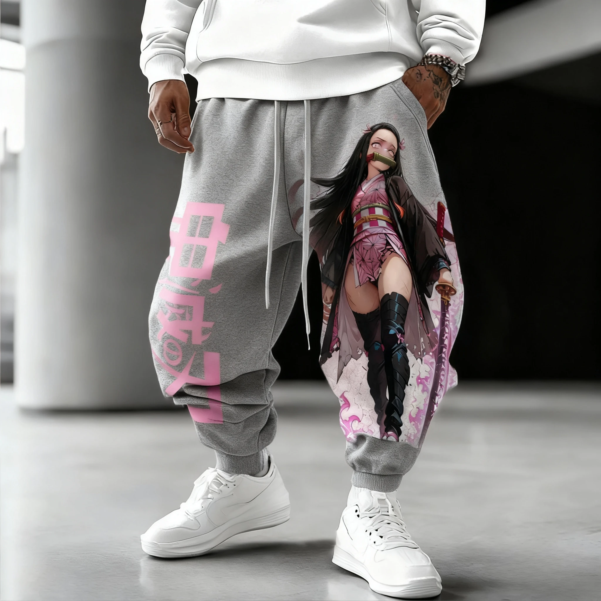 Pantalones de chándal Demon Slayer para hombre, pantalones deportivos para gimnasio, pantalones holgados informales, moda de otoño e invierno, ropa Y2k con estampado de Anime, pantalones de Hip Hop