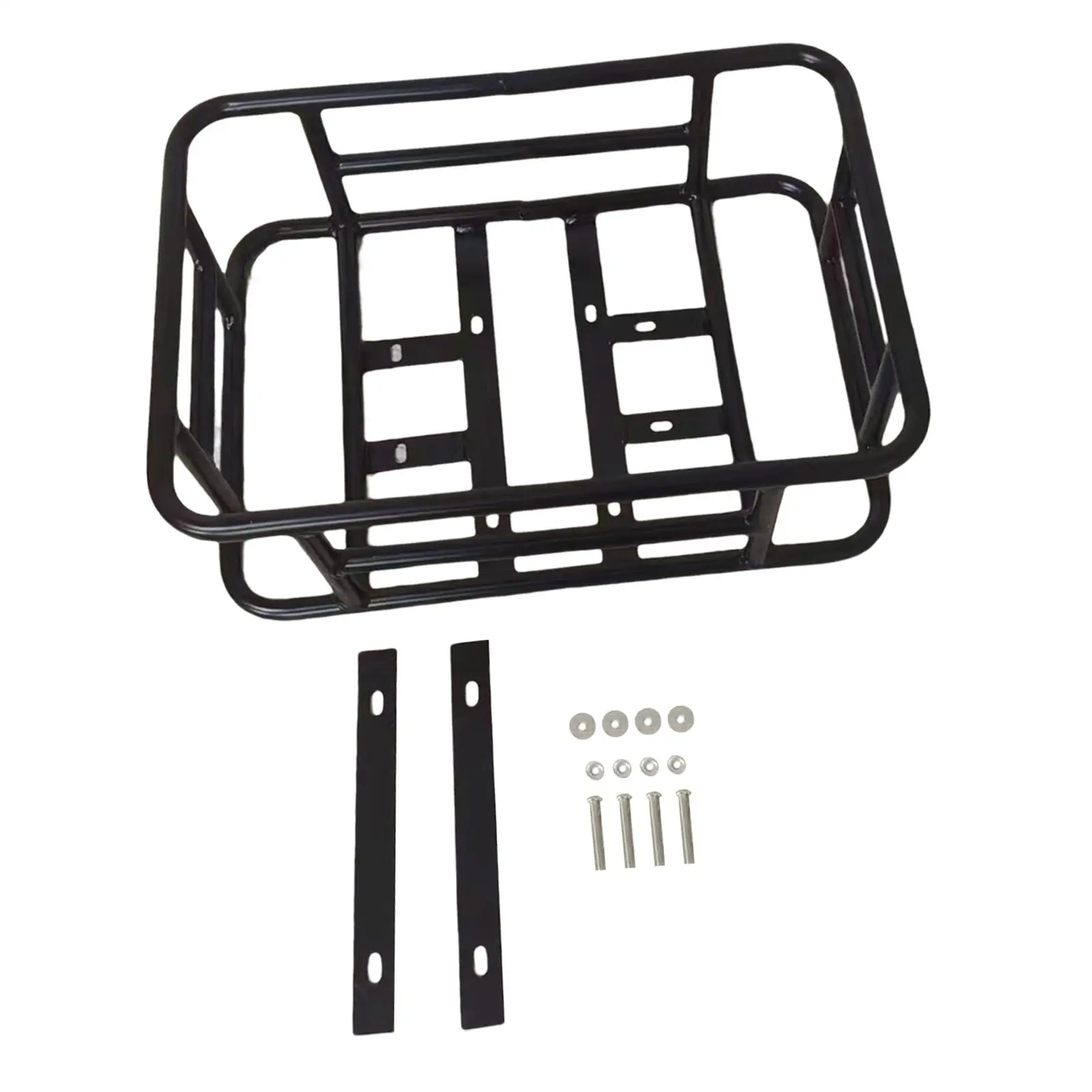 سلة دراجة أمامية معدنية، سلة دراجة خلفية تحمل سلال ذات سعة كبيرة #2