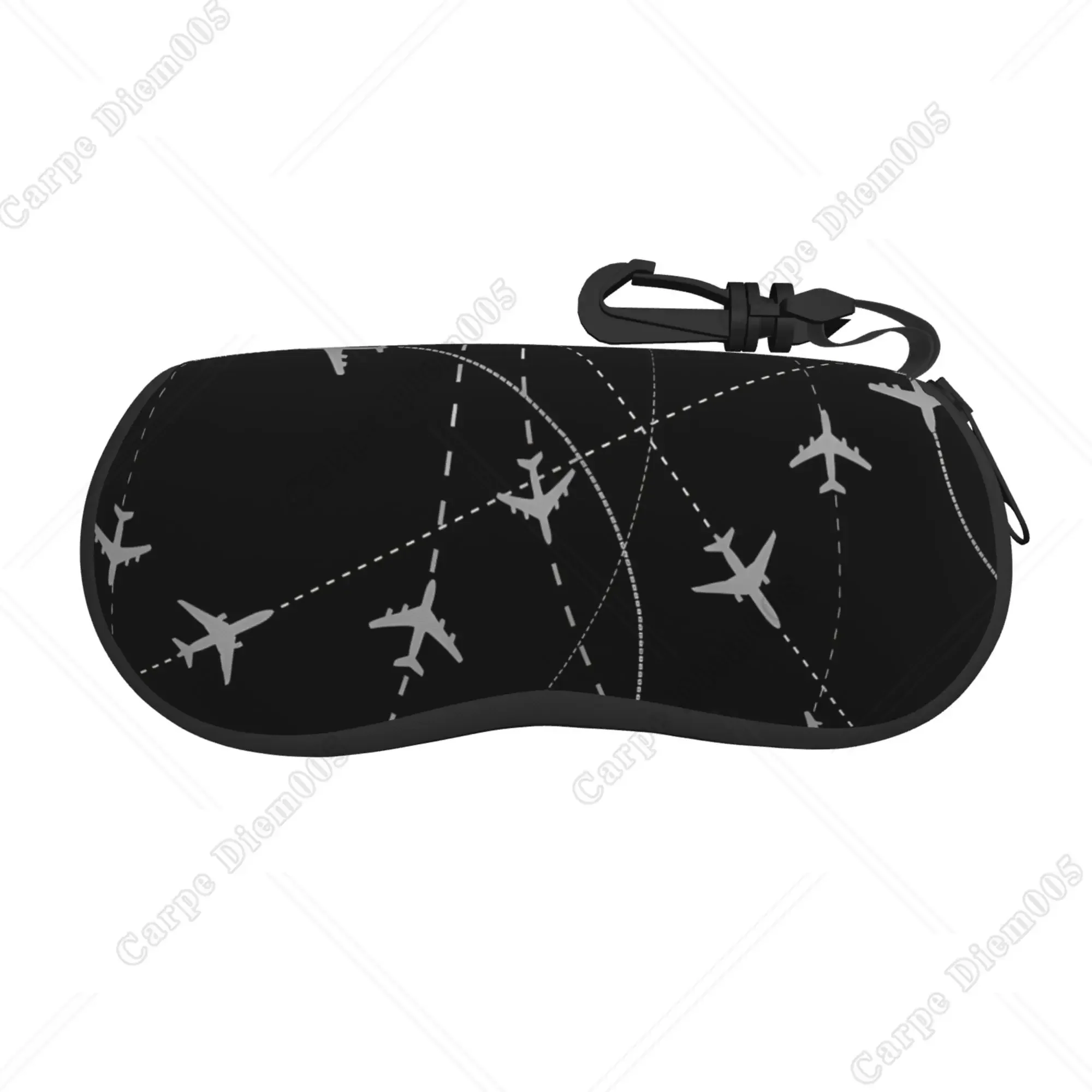 Plane Pilot Captain Stripes Sunglasses Bag Double Sided Printing Pattern for Men Women Soft Glasses Case One Size Lightweight