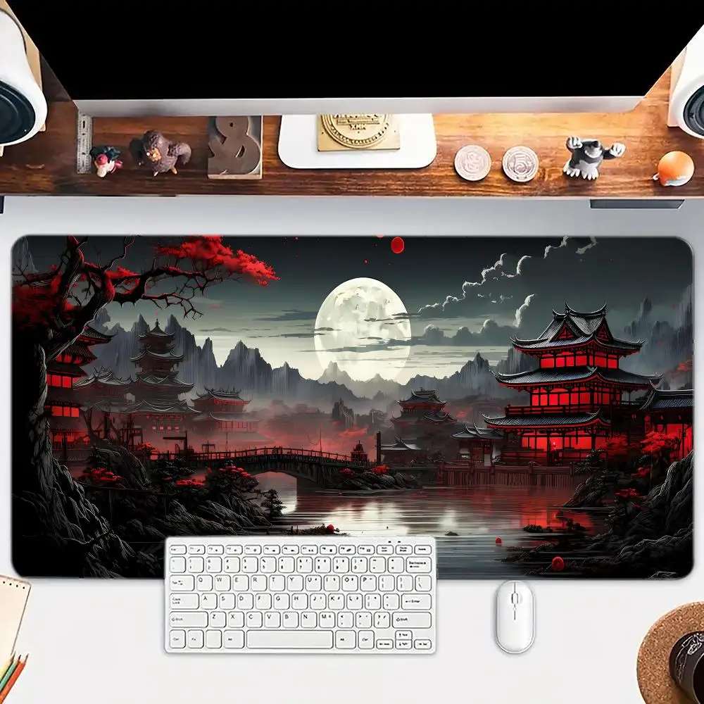 

XXL HD Sky Moon Anime Mouse Pad Large mouse pad, desk pad, anti slip base, washable for office and home use