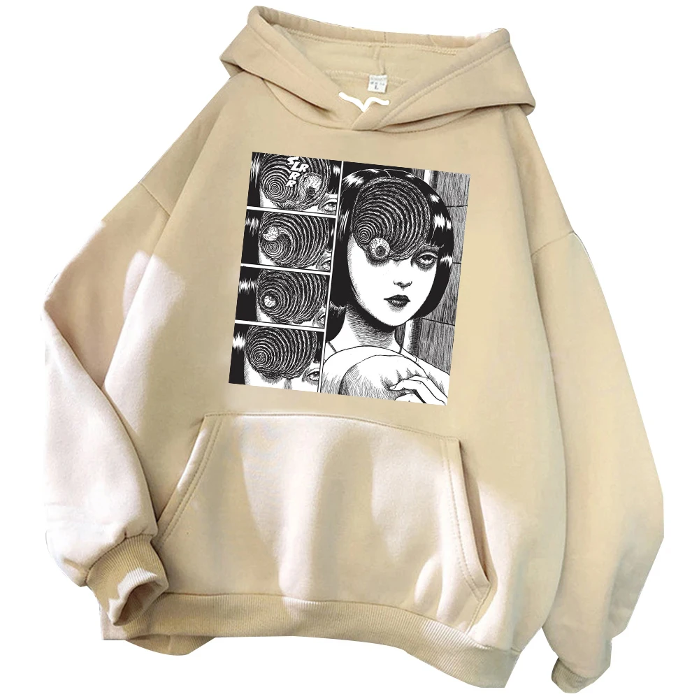 Junji Ito Hoodie Horror Manga Women Man Harajuku Hip Hop Pullover Tops