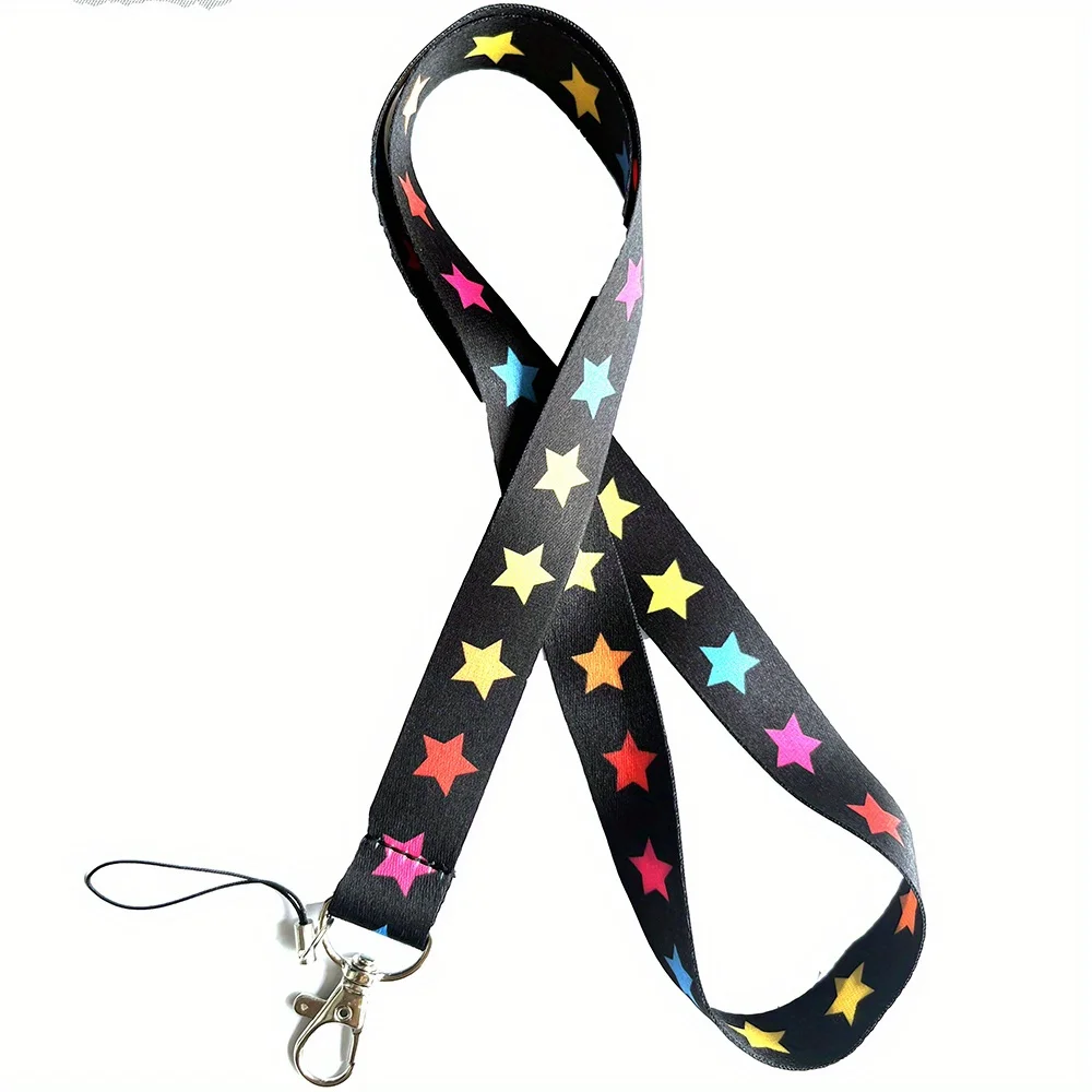 50pcs Star Mobile Phone Lanyard For ID Badge Holder - Stylish Neck Lanyard With Metal Lobster For Keys