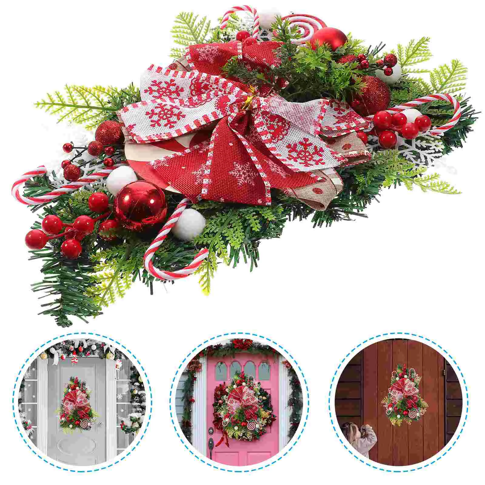 

Railing Outdoor Christmas Hanging Decorations Garlands Tree Cloth Plastic Xmas Pendant