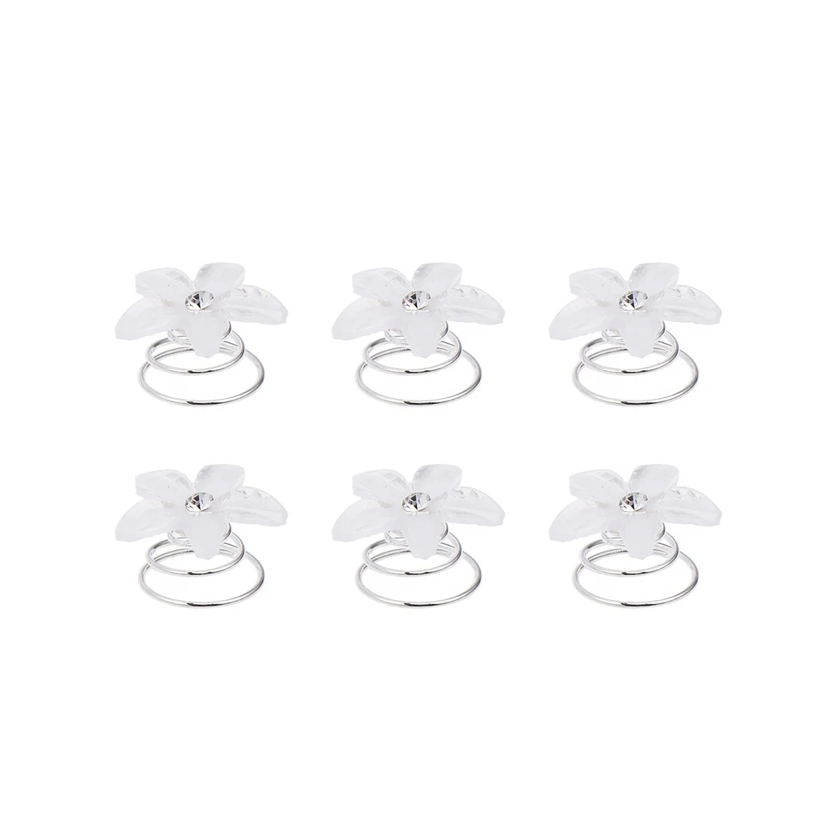 

10 Pcs Spiral Hair Clips Women Resin Flower Pins Durable Plastic Bride Wedding Accessories Long Hair Bun Style Easy Use