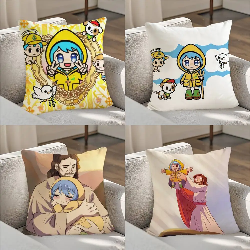 

Cute Cartoon L-Luce Pillow Case Luxury Double-sided For Car Pillows 45x45 Cushions Cover Home and Decoration Sofa Pillow case