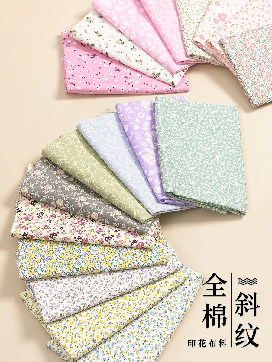 

Хлопковое платье из чистого хлопка с цветочным принтом, одежда для малышей, детская ткань в деревенском стиле, ткань «сделай сам», цветочные ткани, 100% хлопок