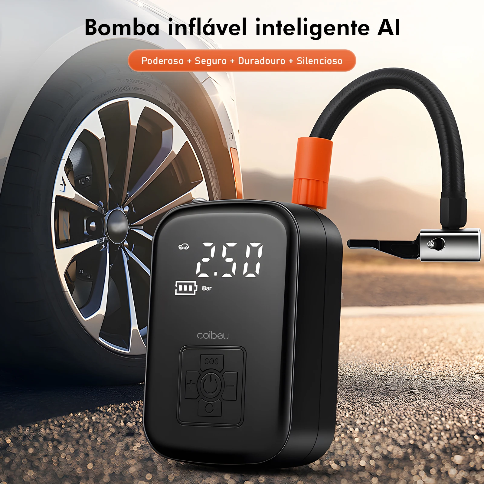 

Portable Air Compressor, Portable Mini Air Compressor, Car Tire Filling Pump, Portable Air Pump, LED Lighting