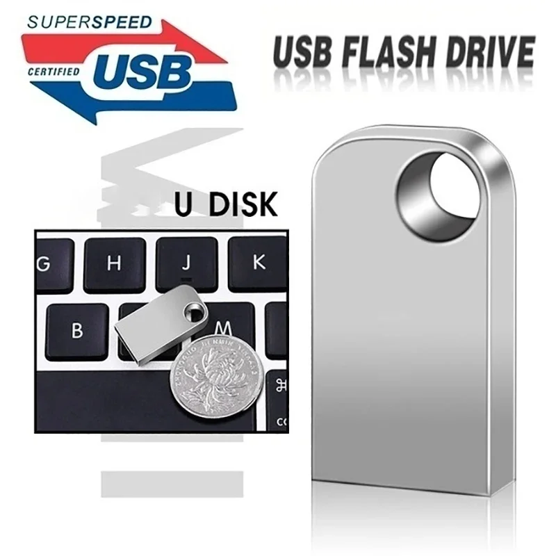 Mini clé USB haute vitesse avec logo gratuit, stylo flash 2 To, clé USB 1 To, 512 Go, disque U en métal, mémo cel, procureur 3.0, cadeau