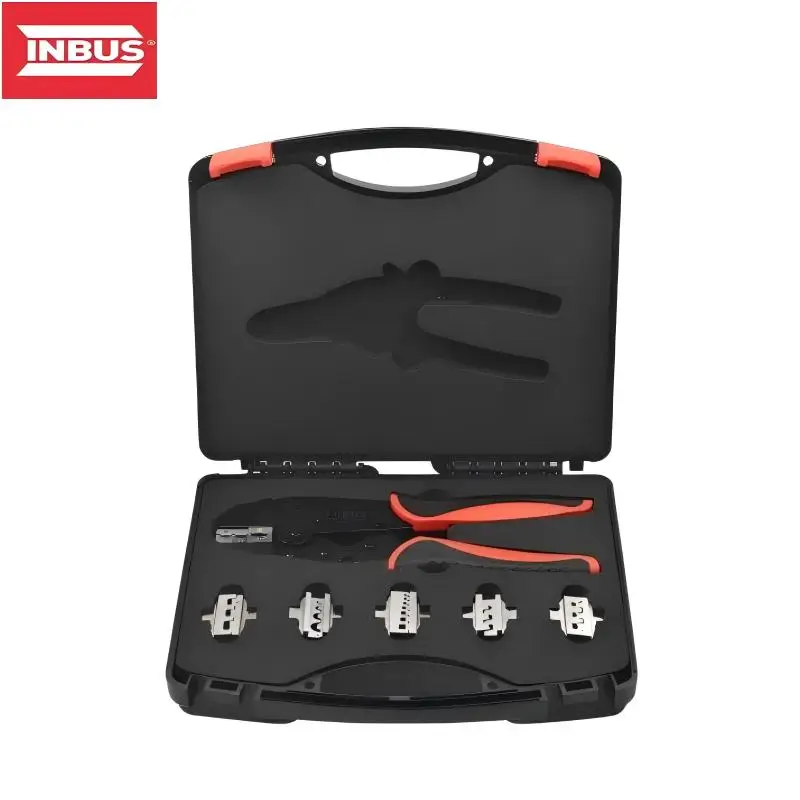 

INBUS IBS-3550.SET 6Pcs Ratcheting Crimping Pliers | Quick-Release Head Adjustable Wheel Heavy Duty Industrial Grade