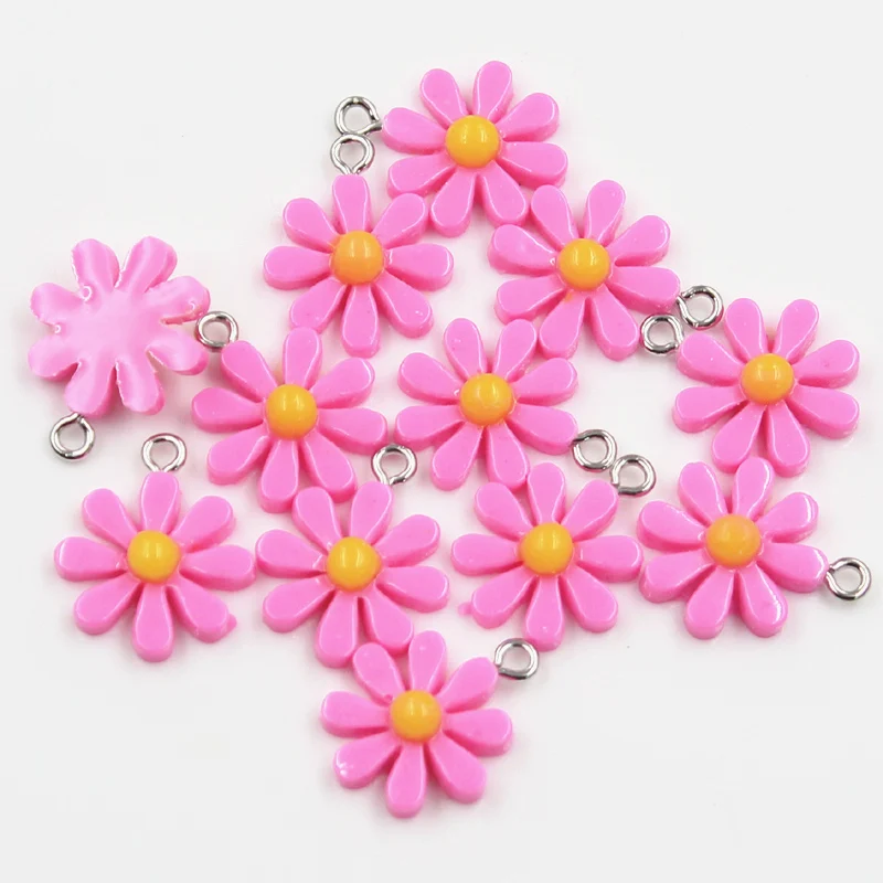 30pcs Flower Sunflower Daisy Charms for DIY Jewellery