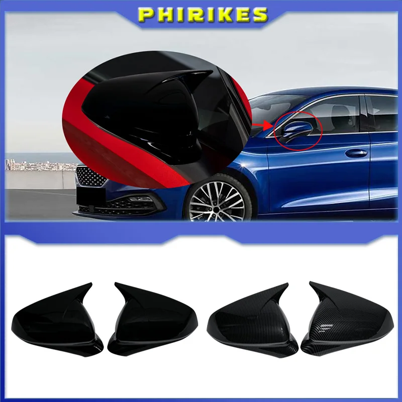 Pair Side Wing Mirror Cover Caps For Seat Leon MK4 Cupra 2020-2024 FR ST Rearview Mirror Cover Trim Add on Rear View Mirror Trim