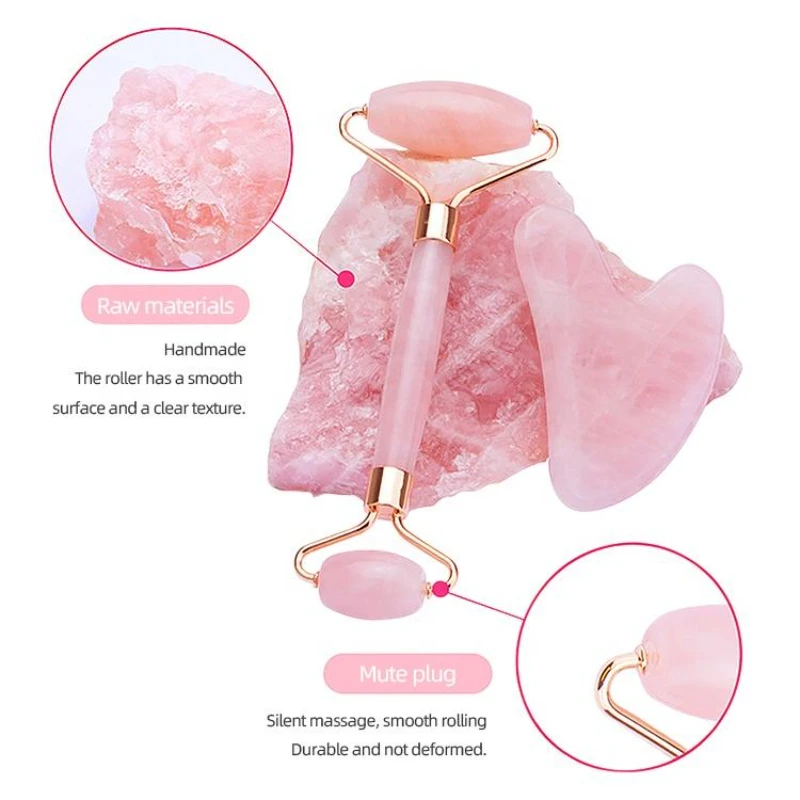 Face Spa Neck Massager For Face Roller Gua Sha Scraper Board Lift Up Wrinkle Remover Eye Care Resin Guasha Set