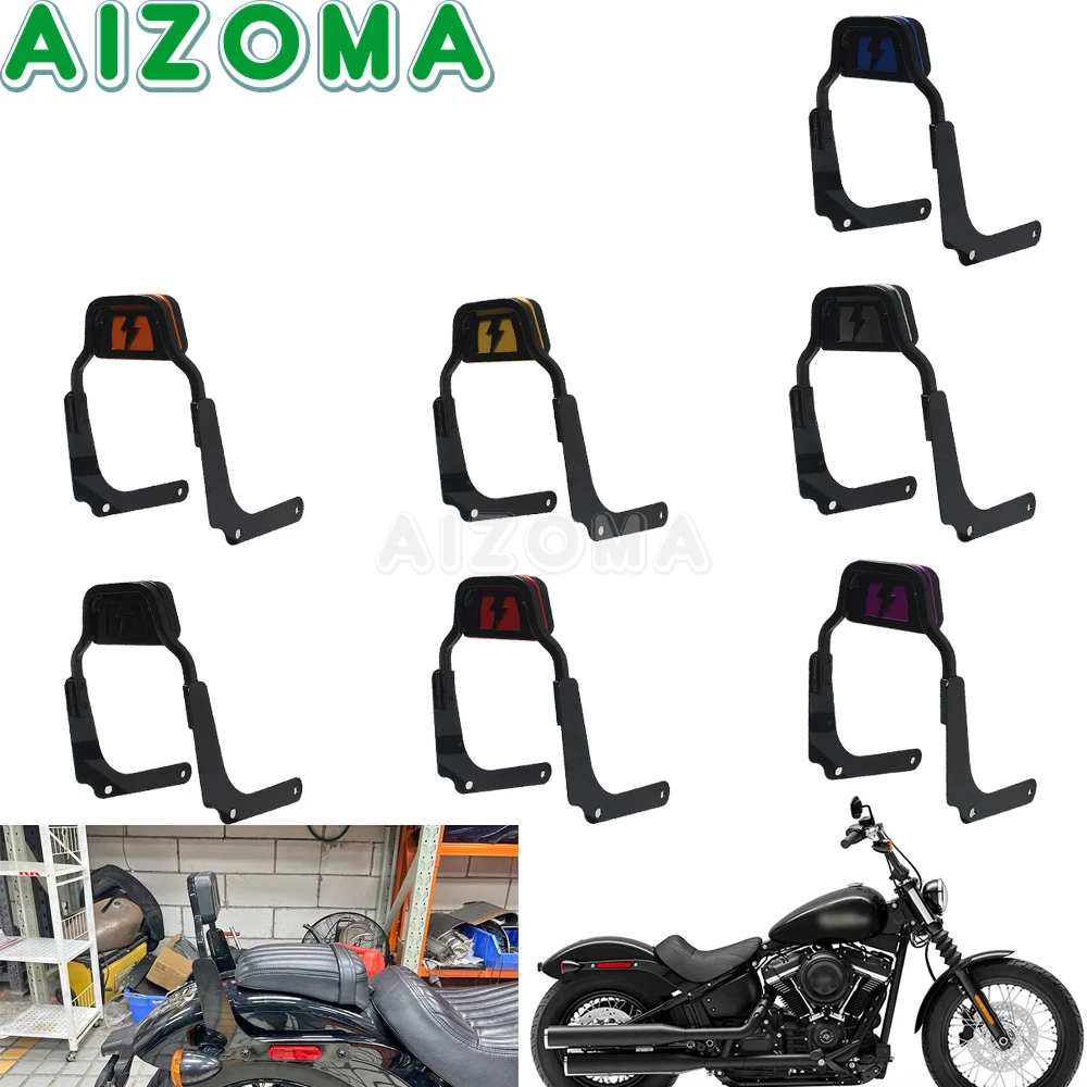 

Motorcycle Short Sissy Bar Detachable Passenger Backrest Rear Pad For Harley Softail Deluxe Slim Standard Street Bob 2018-2025