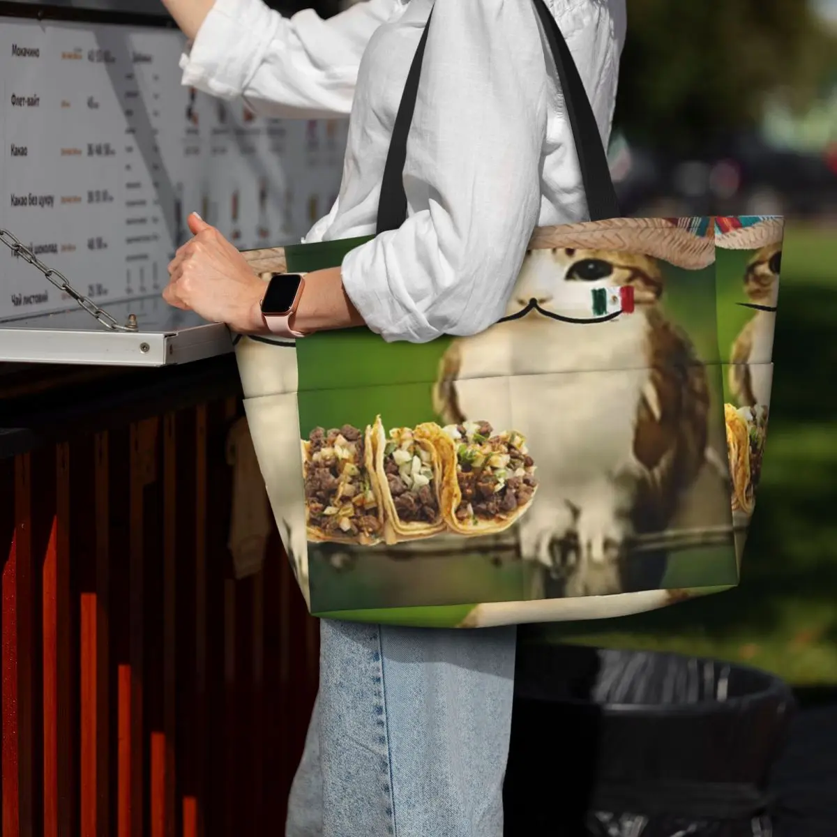 Goated Meowl Cat Beach Tote Bag Sport Gym Yoga Duffle Large Tote Bag Women Travel Bag Fitness bag