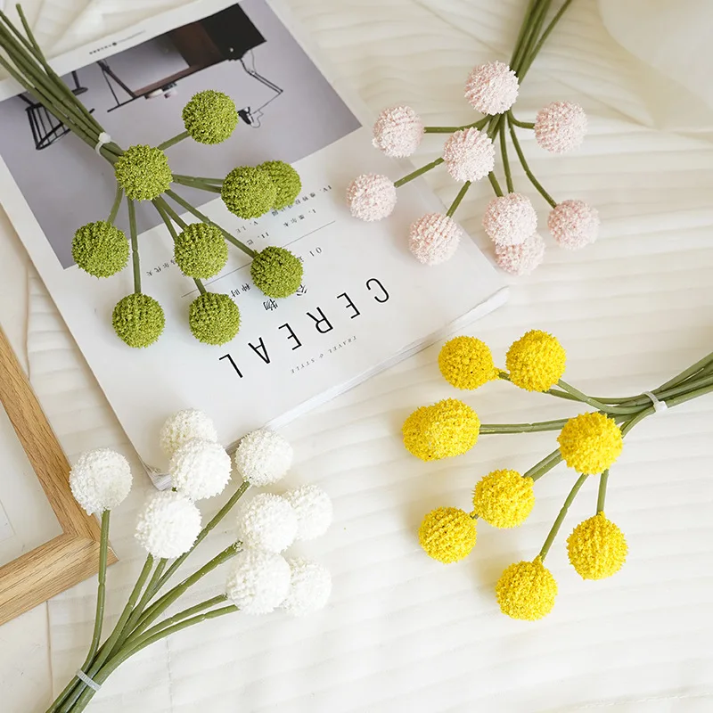 Simulation Flower Table Tennis Chrysanthemum Artificial Dandelion Wedding Home Decoration Desktop Ornament Props