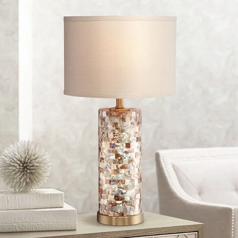 American desk lamp, simple modern creative shell bedside table, warm and romantic home creative shell desk lamp