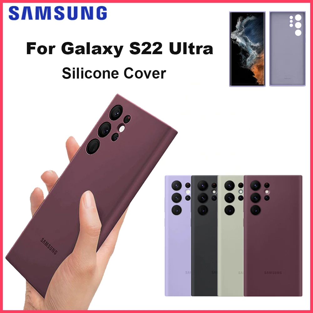 Original  Samsung Silicone Cover for Galaxy S22 Ultra S22Ultra Silicone Mobile Shockproof Phone Case EF-PS908