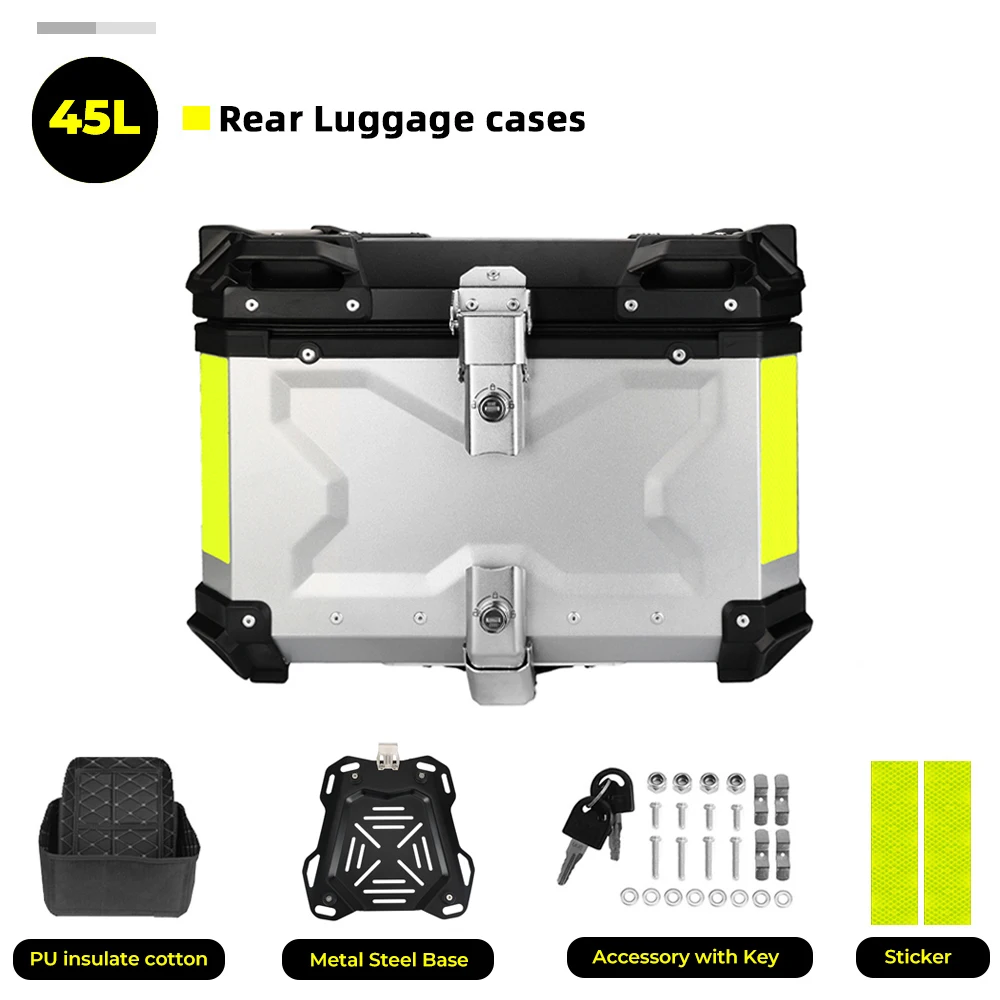 Motorfiets Aluminium Top Case Met rugleuning en Uniek Veiligheidsslot Universeel Voor CFMOTO Voor KAWASAKI Voor BMW R1200GS Voor Honda