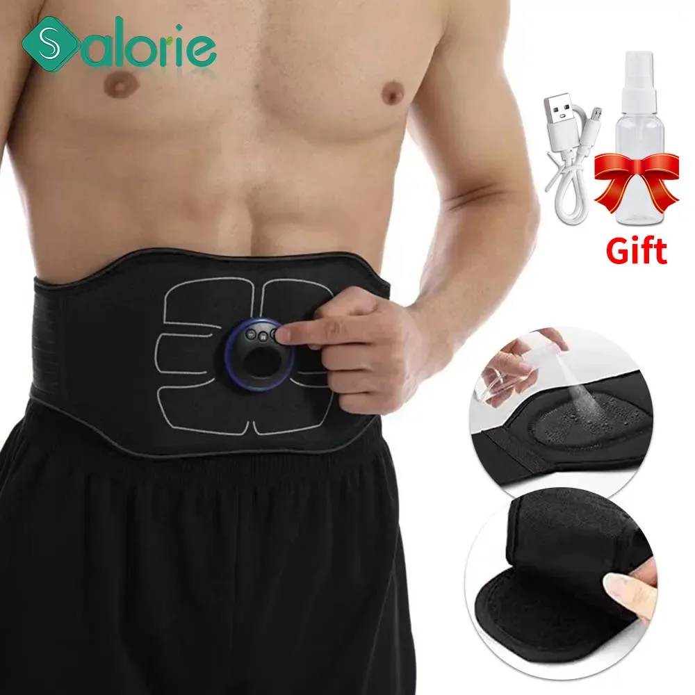 

ABS Electric Muscle Stimulator EMS Abdominal Toning Belt Toner Fitness Back Massager Waist Trainer Body Slimming Shaping Machine