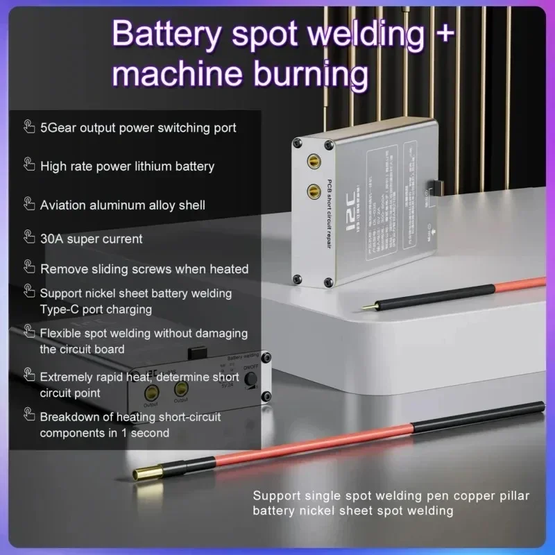 I2C DL-03S 30A Spot Welder With Short Curcuit Test Function For iPhone Battery Welding Motherboard Failure Detection Repair