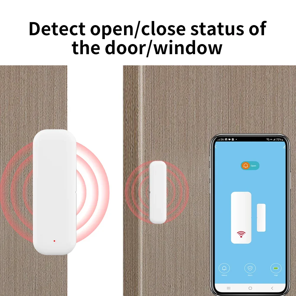 Zitech WiFi Door Sensor Window Sensor Smart Home Wireless Door Detector Smart Life APP Remote Control for Alexa Google Home