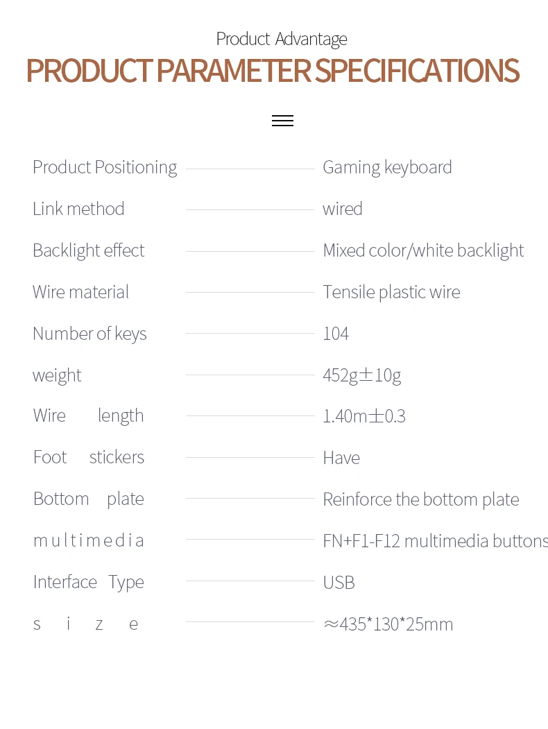 Gaming-Tastatur mit 104-Tasten, kabelgebundene Tastatur, farblich abgestimmt, Hintergrundbeleuchtung, mechanisches Gefühl, Computer-E-Sport-Peripheriegeräte für Desktop-Laptops – Detail 22