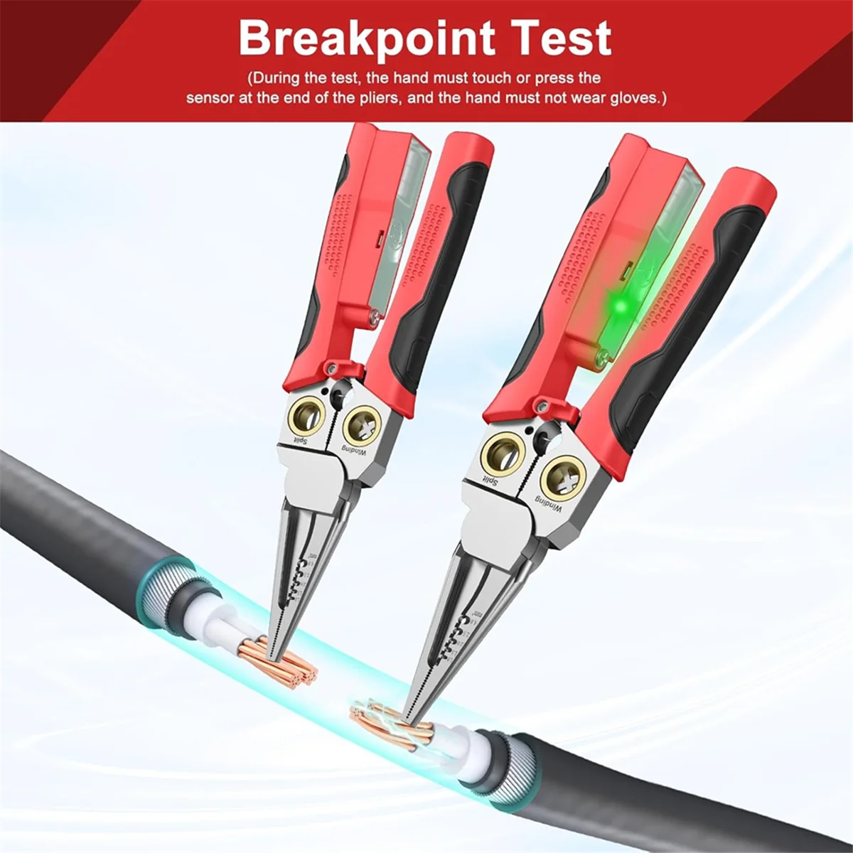 

A002 Multifunctional Wire Stripper Twister for Cutting and Pulling Wires,Cable Scissors,Voltage Tester Plier,12V to 250V Live