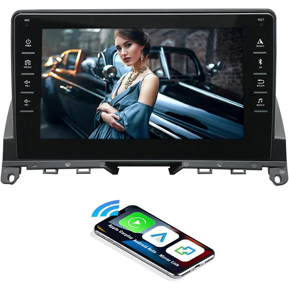 

Car Stereo Radio Player for Mercedes-Benz W204 2006-2011 8" Touch Screen Car Audio Receiver with GPS Navigation Bluetooth Head